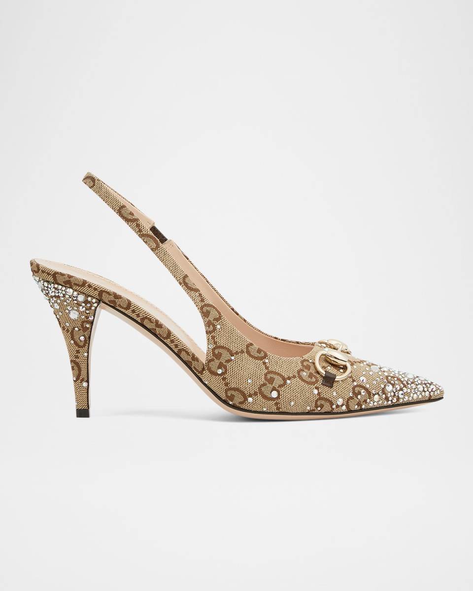 Erin GG Crystal Canvas Slingback Pumps